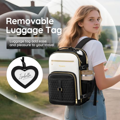 Taygeer Carry on Backpack for Airplanes, TSA Travel Backpack with Shoe Compartment & Luggage Tags, Airline Personal Item Bag for Women Teens, Black - Image 2