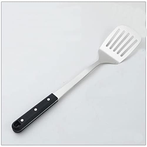 Mockery Stainless Steel Slotted Turner Comfortable Plastic Grip Handle Cooking Flipping Turning Frying and Grilling Refined Strainer for Kitchen Baking Dining Bar, 14 Inch - Image 2
