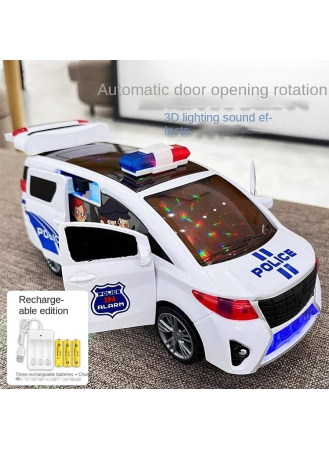 Toy Box Police Car For Kids With Siren Sound Effects Colourful Flashing Light, Automatic Open Door  - Image 2