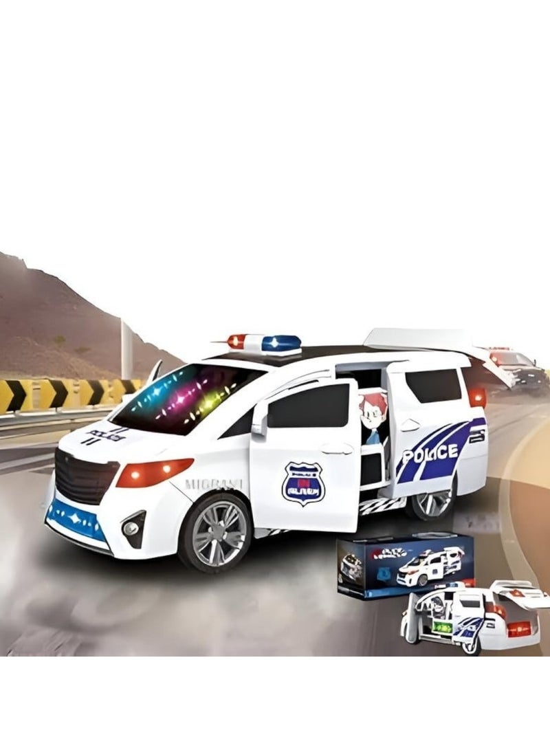 Toy Box Police Car For Kids With Siren Sound Effects Colourful Flashing Light, Automatic Open Door  - Image 5