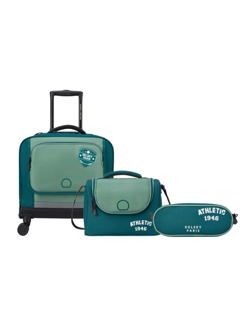 Delsey ACADEMIE 3-Piece Set 4-Wheels 15.6 Inch Trolley School Bah Sage Green