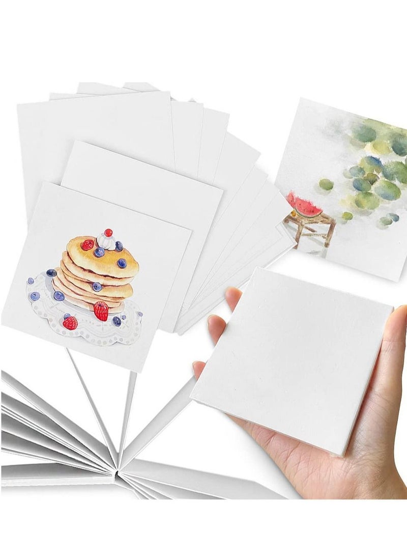 Generic - Watercolor Sketchbook, Portable Square Mini Notebook, 20 Sheets Tearable Textured Drawing Papers, Art Paper Sketchbook (3.9x3.9 Inch, White) - Image 1