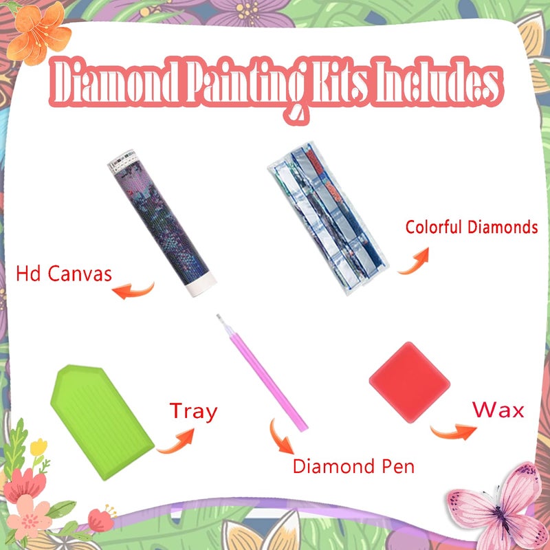 EWJRNSF 6 Pack 5D Diamond Painting Kits for Adults, Landscape Diamond Arts Kits Diamond Art Sets,Gem Painting by Number Kits for Adults Beginners Home Wall Decor 11.8x15.7 Inches - Image 3