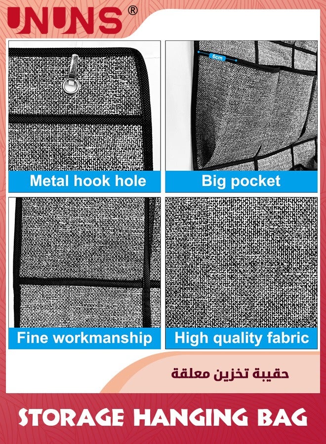 UNUNS Over The Door Shoe Organizer,24 Pocket Strong Space Saving Shoe Organizer,Holds Up To 40 Pounds,Hanging Behind Large Breathable Mesh Pocket,Closet Caddy Holder - Image 4