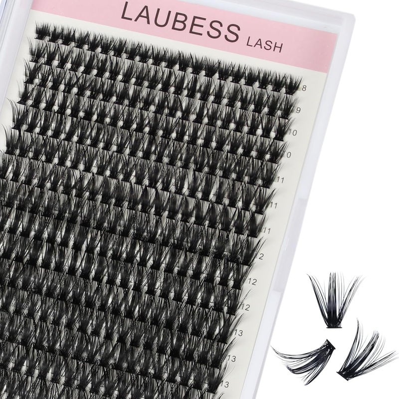 LAUBESS Lash Clusters 300 Pcs Individual Lashes False Eyelashes DIY Lash Extension Kit 50D007D815mm