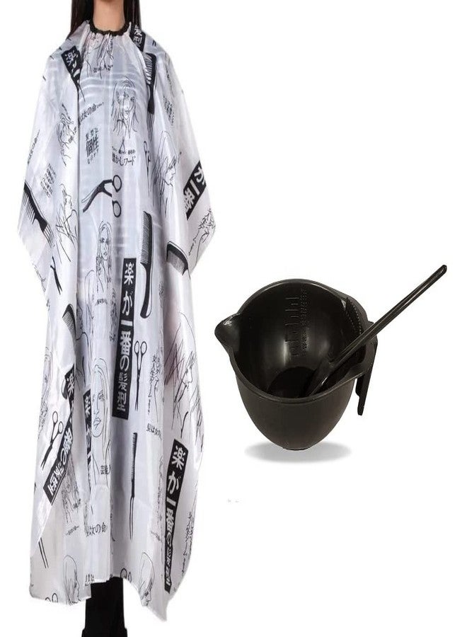 Utkarsh Combo Of Hair Coloring Dye Bowl With Brush And white Print Hair Cutting Sheet - Image 2