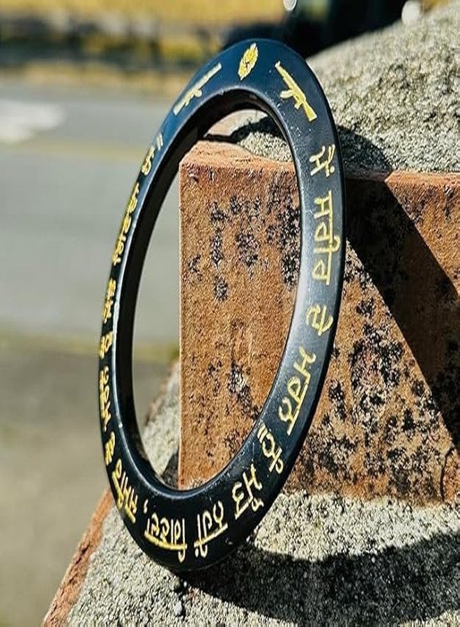 TEYRAH Punjabi Gurmukhi Engraved Sarb Loh Sikh Kada Double Sided Engraved Punjabi Kada Sikh Bracelet Limited Edition (Inner Diamater 7.00 Cm) - Image 3
