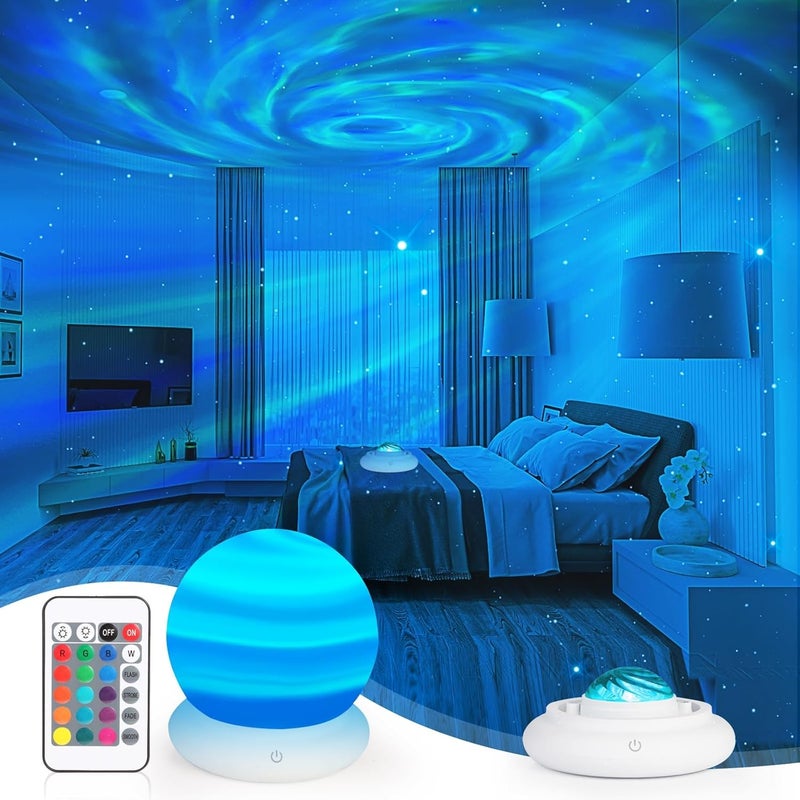 Excefore Galaxy Star Projector Night Light with 15 Colors & Remote – Portable Cordless Aurora Projector for Kids & Adults - Image 1