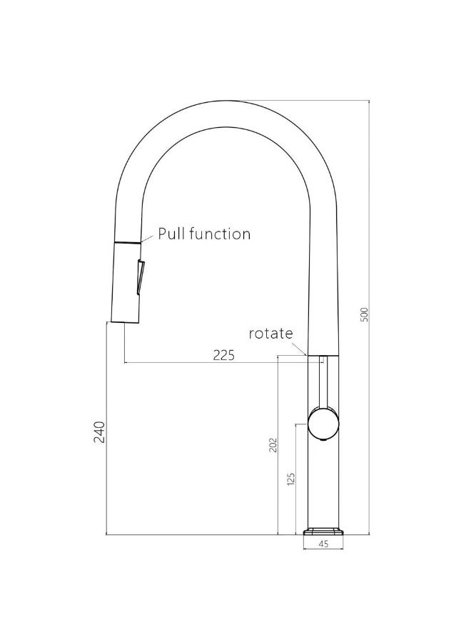DANUBE HOME Milano Tina Pullout Sink Mixer - Brushed Gold Finish Sink Basin Tap For Kitchen Solid Brass Body Sink Faucet |Water Control Valve For Washbasin Modern Kitchen Fixtures - Image 2