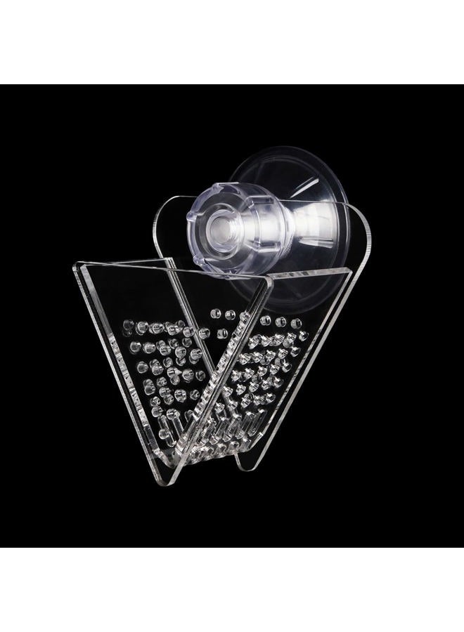 WEAVERBIRD Cone Red Worm Feeder Acrylic V-Shape Shrimp Fish Tank Feeding Cup with Suction Cup - Image 1
