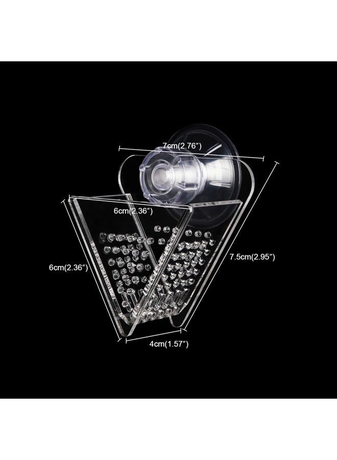 WEAVERBIRD Cone Red Worm Feeder Acrylic V-Shape Shrimp Fish Tank Feeding Cup with Suction Cup - Image 2