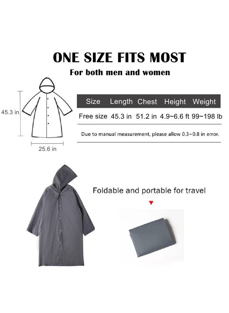 Rain Poncho for Adults 1 Pack EVA Women and Men Reusable Raincoat Jacket Packable Family Fishing Travel Emergency no PVC with Hood Elastic Sleeving - Image 4