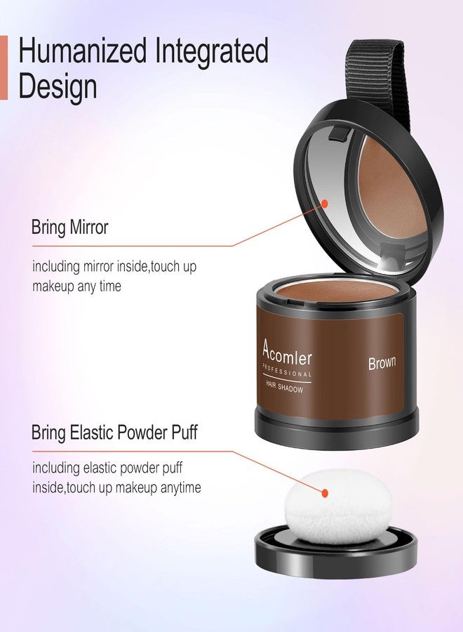 Acomler بودرة تغطية الجذور الفورية من أكميلر، لون شعر بني داكن لتغطية الشعر الخفيف والشعر الرمادي، بودرة شعر للنساء والرجال مع حواجب، خط اللحية، بقع الصلع (بني)  - Image 3