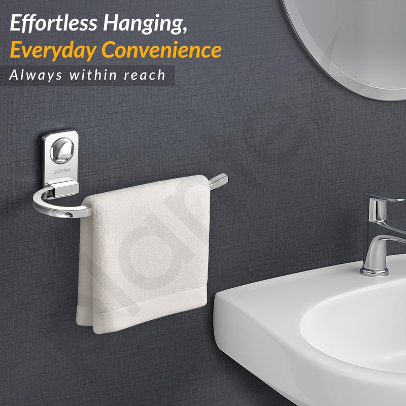 Plantex Metro Platinum Stainless Steel Hand Towel Ring/Napkin Hanger for Bathroom/Towel Holder for wash Basin/Bathroom Accessories - Image 4