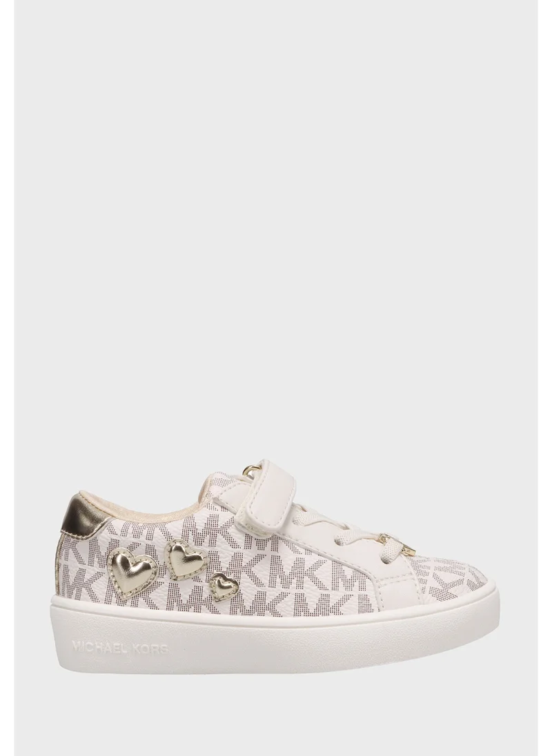 Michael Kors Youth Wht/Gldglt/Gldpp Low Top Sneakers