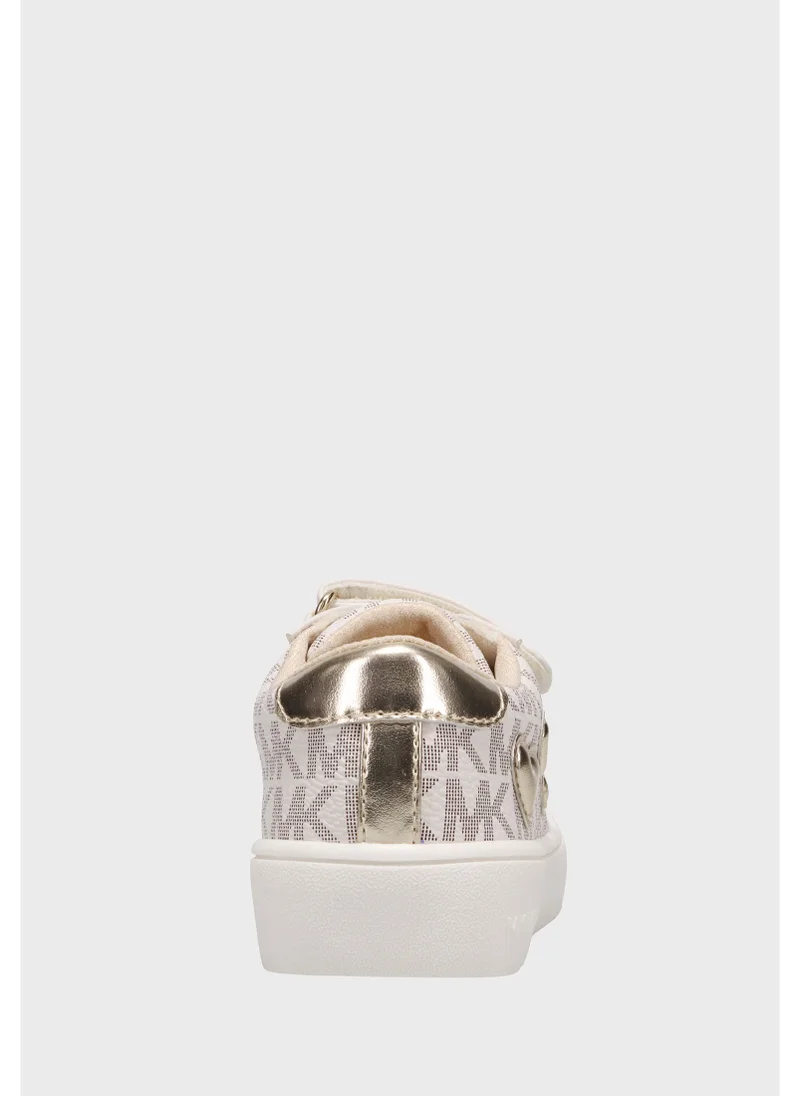 Michael Kors Youth Wht/Gldglt/Gldpp Low Top Sneakers