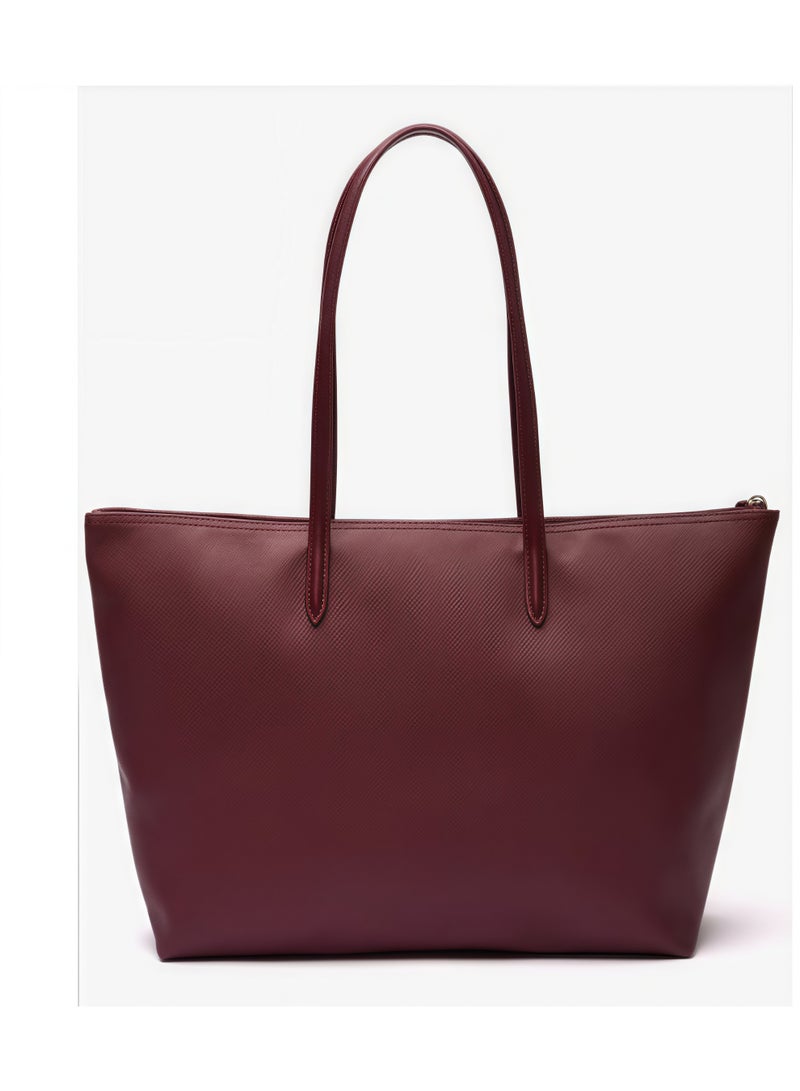 حقيبة لاكوست نسائية L12.12 مفهوم موضة متعددة الاستخدامات سعة كبيرة الحجم سحاب حقيبة كتف محمولة حقيبة حمل كلاريت كبير 45 سم * 30 سم * 12 سم