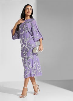 Amelia Rose Embellished Mesh Detailed Dress  - Image 1