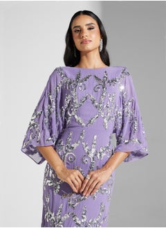 Amelia Rose Embellished Mesh Detailed Dress  - Image 3