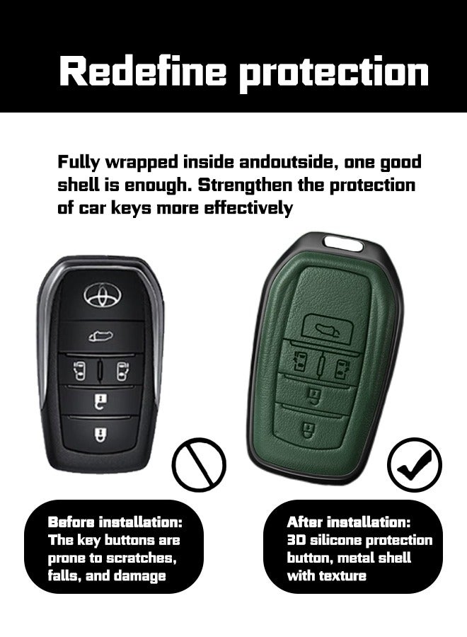 Car key sleeve, suitable for Toyota 5-key key sleeve, perfectly wraps the car key, which is fall-resistant, wear-resistant and high-end. Material: cowhide. goodcar - Image 4