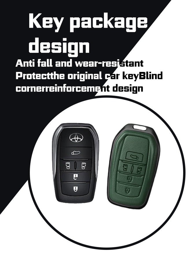 Car key sleeve, suitable for Toyota 5-key key sleeve, perfectly wraps the car key, which is fall-resistant, wear-resistant and high-end. Material: cowhide. goodcar - Image 5
