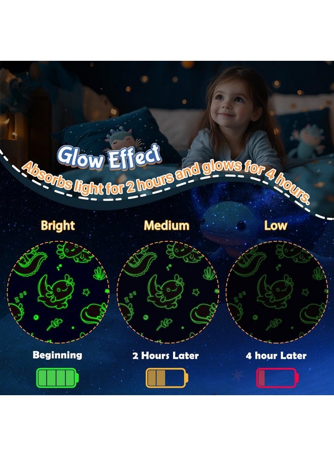 Boulou Glow in The Dark Axolotl Blankets,Throw Blanket Toys Gifts for 3 4 5 6 7 8 9 10 Years Old Kids Boys Girls,Soft Cute Glowing Blanket Present for Birthday Christmas Easter Valentines, 60"x50"  - Image 4