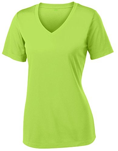 Opna Women's Short Sleeve Moisture Wicking Athletic Shirts Lime Shock - Image 1