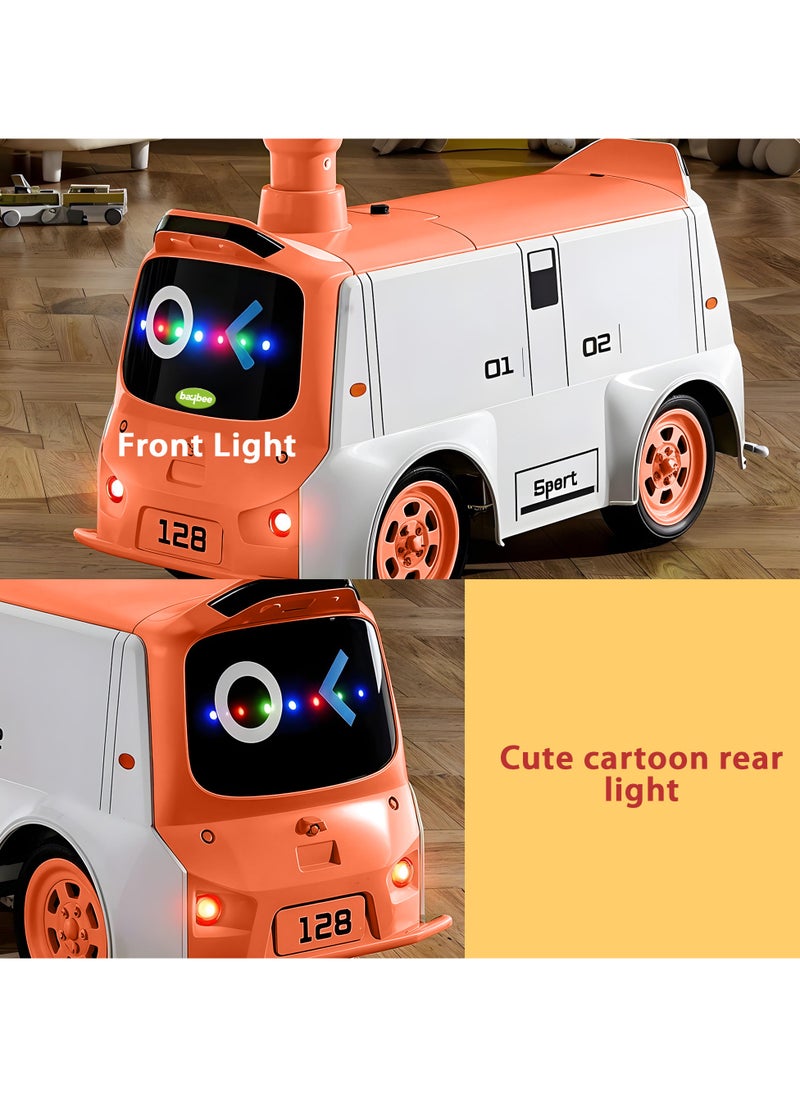 BAYBEE Waldo Baby Ride on Car for Kids, Ride on Baby Car with Lights, Music & Storage Space | Kids Push Car for Baby | Push Ride on Car for Kids Toddlers 1 to 3 Years Boys Girls Orange  - Image 3