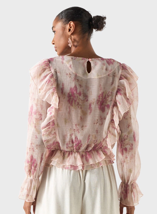 2Xtremz V-Neck Floral Print Top - Image 2