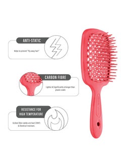 JANEKE Janeke Small Super Fluo Brush Peach Unisex Hairbrush  - Image 4