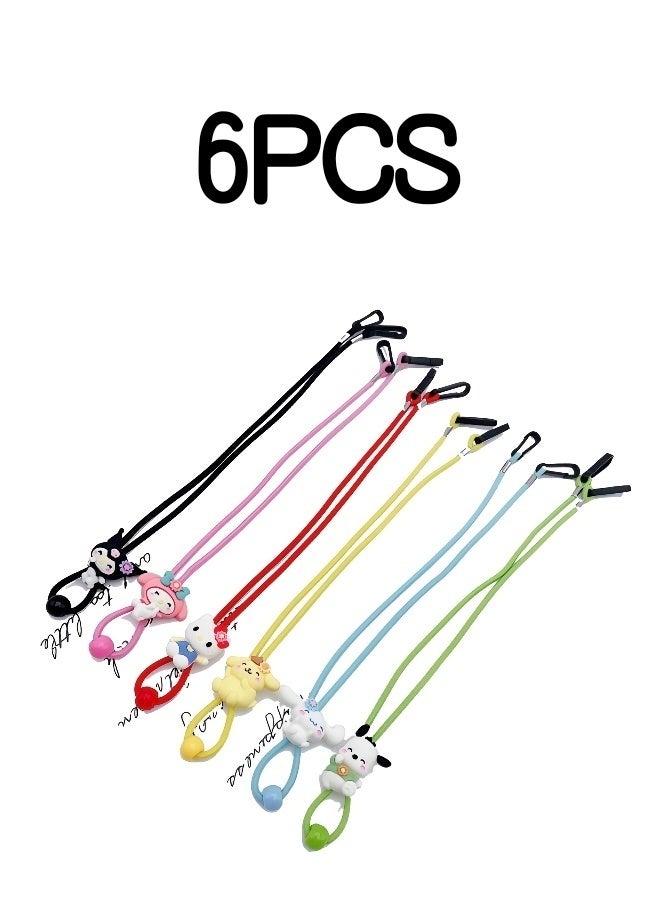 Sanrio 6 Pieces of Adjustable Stretchy Eyeglass Straps for Eye Glasses Anti-slip Retainer Cord for Boys Girls Adult - Image 1