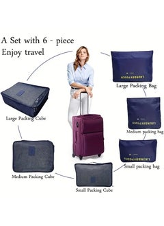 TRAVEL 6 Piece Travel Organizer Set - Large Capacity, Portable Luggage Packing Cubes for Clothes, Shoes, Underwear - Durable Polyester, Easy Care, Travel Organizers for Packing Luggage  - Image 4