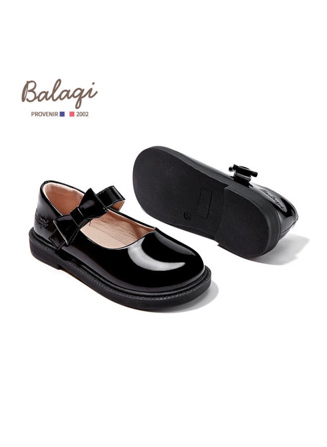Balaqi Children's Leather Shoes, Girls' Spring And Autumn Patent Leather Shoes, Performance Shoes, School Shoes For Girls, Bl3308, Black (patent Leather), Size 35 - Image 4