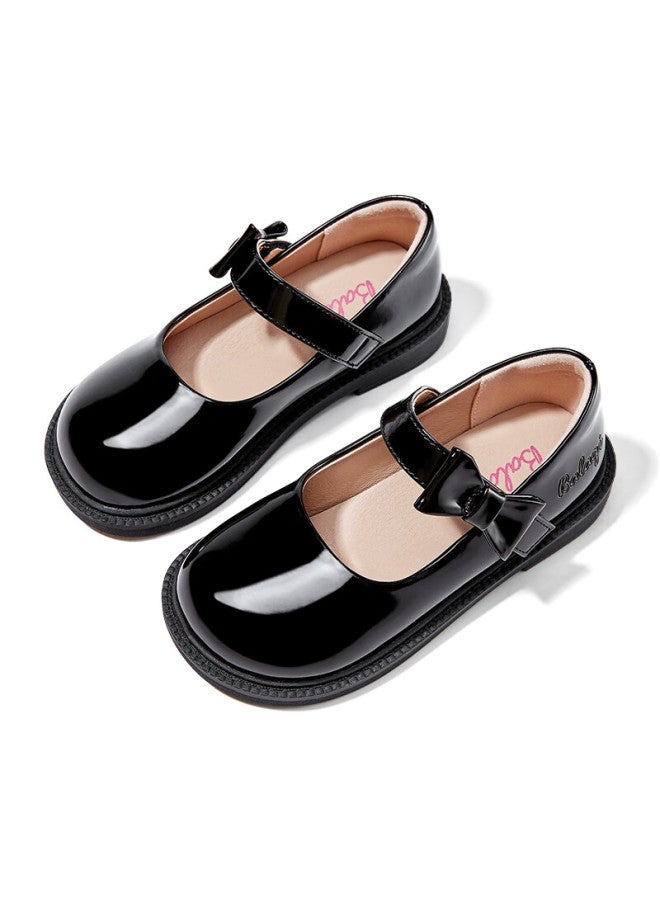Balaqi Children's Leather Shoes, Girls' Spring And Autumn Patent Leather Shoes, Performance Shoes, School Shoes For Girls, Bl3308, Black (patent Leather), Size 35 - Image 2