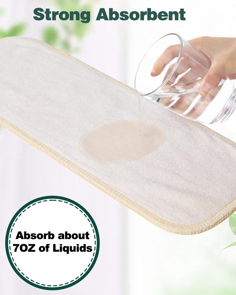 Babygoal Baby Cloth Diaper Inserts 12pcs,Reusable 3 Layer Rayon from Bamboo Inserts for Cloth Diapers and Diaper Covers, 12X - Image 5