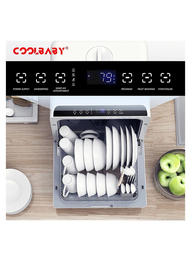 Cool Baby Mini Automatic Dishwasher Protable Kitchen Table Household Dishwasher Multi-function Flume Embedded Desktop Dish Washer - Image 2