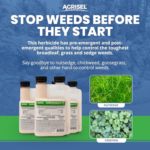 Agrisel Sulfentrazone 4F Weed Killer, Pre-Emergent and Post-Emergent, Broad-Spectrum Control, Stops 100+ Weeds, Pet Safe, Includes 3-Pack of Agrisel Protective Gloves, 8 Ounces - Image 2