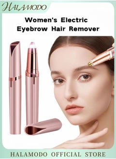 HALAMODO Women's Electric Eyebrow Hair Remover with LED Light Rechargeable Electric Precision Eyebrow Trimmer for Instant Hair Removal Portable Painless Eyebrow Razor For Lips & Nose & Chin  - Image 1