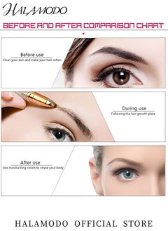 HALAMODO Women's Electric Eyebrow Hair Remover with LED Light Rechargeable Electric Precision Eyebrow Trimmer for Instant Hair Removal Portable Painless Eyebrow Razor For Lips & Nose & Chin  - Image 5