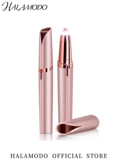 HALAMODO Women's Electric Eyebrow Hair Remover with LED Light Rechargeable Electric Precision Eyebrow Trimmer for Instant Hair Removal Portable Painless Eyebrow Razor For Lips & Nose & Chin  - Image 2