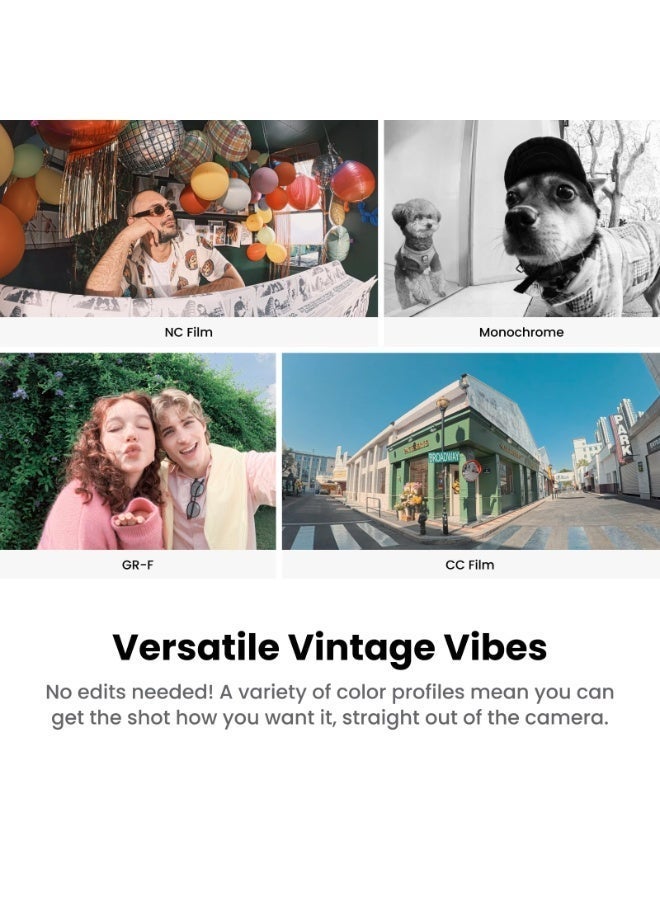 Insta360 GO 3S Retro Bundle Special Edition 128GB | Small 4K Vlogging Camera, Hands-Free POV Cam, Retro Filters, 4K30fps, Extra Bttery, Lightweight Wearable Vlog Camera for Street & Daily Shots - Classic Red - Image 4