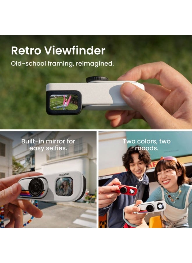 Insta360 GO 3S Retro Bundle Special Edition 128GB | Small 4K Vlogging Camera, Hands-Free POV Cam, Retro Filters, 4K30fps, Extra Bttery, Lightweight Wearable Vlog Camera for Street & Daily Shots - Classic Red - Image 3