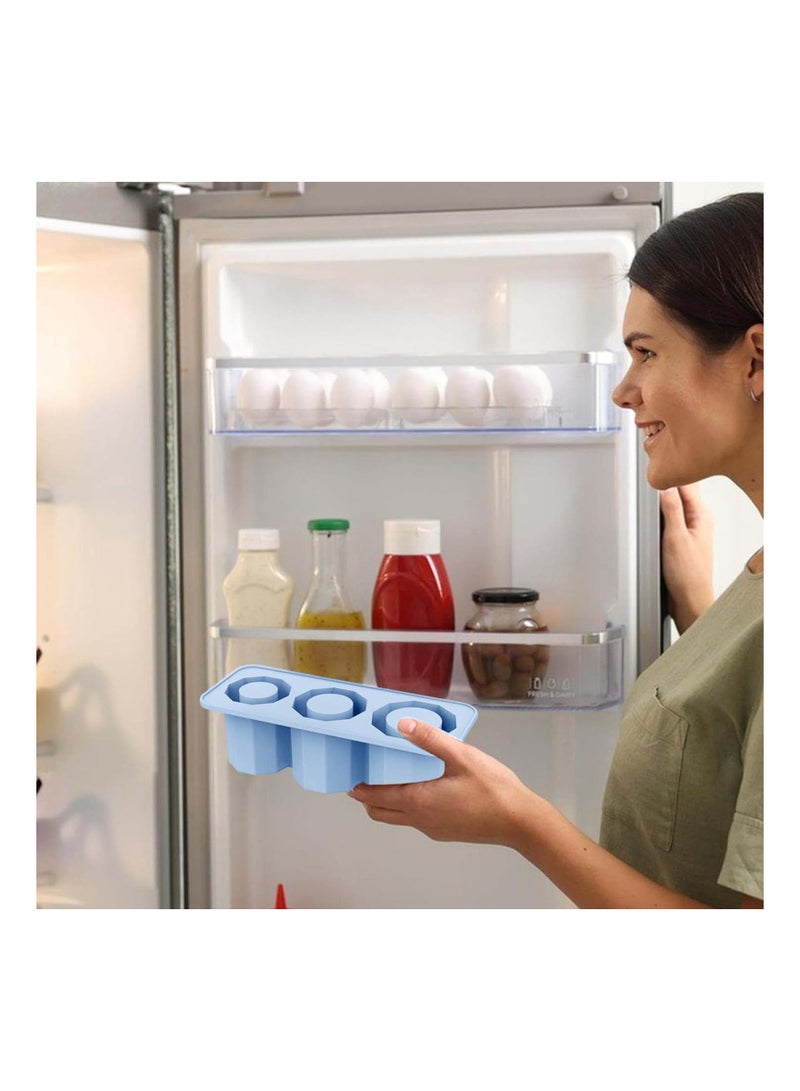 SOLARAE Ice Cube Tray for Stanley Cup, Silicone Ice Cube Mold with Spill-Resistant Lid, 3 Hollow Cylinder Ice Cube Molds, Ice Cube Trays for Freezer Drinks Whiskey, Compatible with 20oz-40oz Tumbler, Blue - Image 5