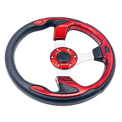 YEHICY 12.5" Red Grip Golf Cart Steering Wheel Universal Design for Club Car Ds and Precedent EZGO RXV & TXT, Yamaha Most Golf Carts - Image 3