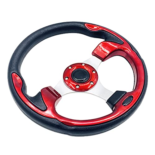 YEHICY 12.5" Red Grip Golf Cart Steering Wheel Universal Design for Club Car Ds and Precedent EZGO RXV & TXT, Yamaha Most Golf Carts - Image 2