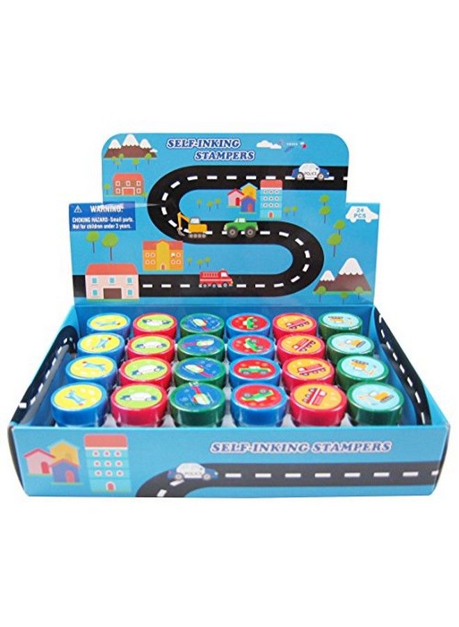 TINYMILLS Tiny Mills 24 Pcs Transportation Vehicles & Construction Stampers For Kids - Image 1