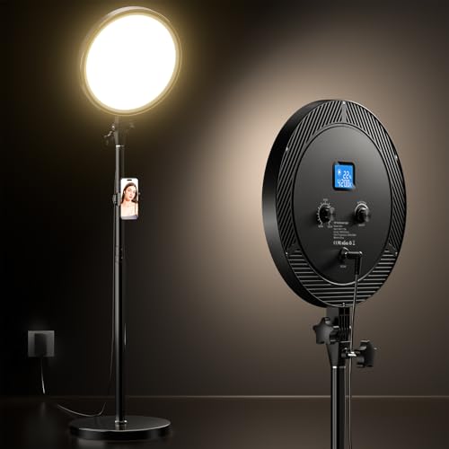 UBeesize Professional Ring Light with Stand Phone Holder Remote 6500K FullScreen LED Lighting for Makeup Photography Studio Barber and Live Streaming - Image 1