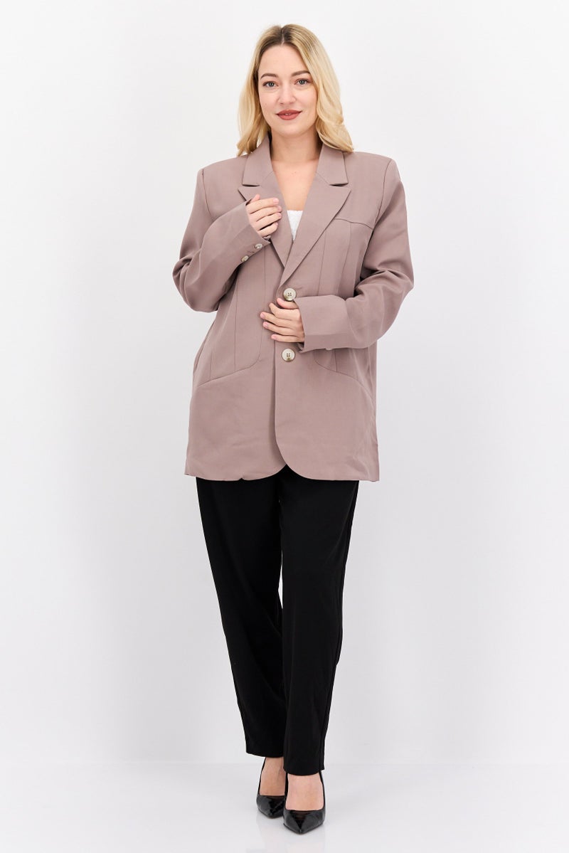 4th & Reckless Women Tall Fit Solid Blazer, Mauve - Image 3