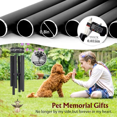 ASTARIN Pet Memorial Wind Chime, 30 Inches Paw Print Pet Remembrance Gift to Honor and Remember a Dog, Cat, or Other Pet, Premium Metal Wind Chime, Black - Image 4