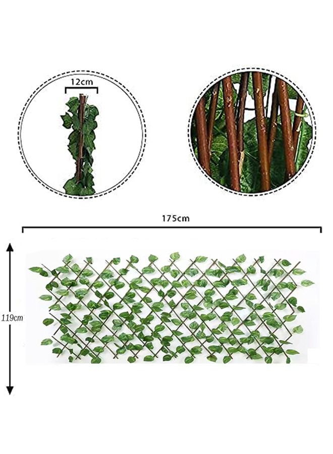 LINGWEI 5pcs Bamboo Wooden Fence With Artificial Green Leafs - Image 4